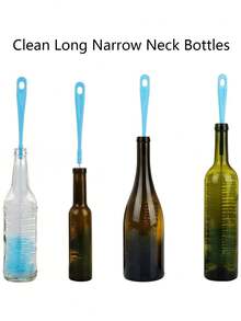 3 Pieces Long-Handled Glass Bottle Brush Set, Kitchen Glass Bottle Cleaning Brush, Milk Bottle And Tea Cup Washer, Electricity-Free Manual Cleaning Tool - Multicolor - View 6
