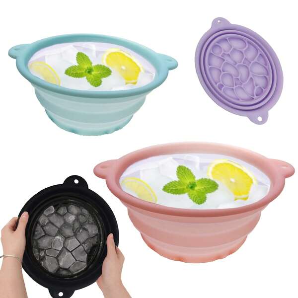 Silicone Folding Basin - Multifunctional Ice Tray And Wash Basin, Portable Design Suitable For Travel, Camping And Home Use, Easy To Clean | Portable Folding Silicone Sink Camping Washbasin, Space-Saving Non-Slip Base, Flexible Material, Must-Have For Hobby Enthusiasts