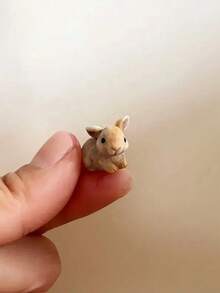 5/10 件迷你树脂兔子模型、可爱兔子小雕像、盆栽植物微景观 DIY 工艺装饰配件 - 彩色 - 查看 1