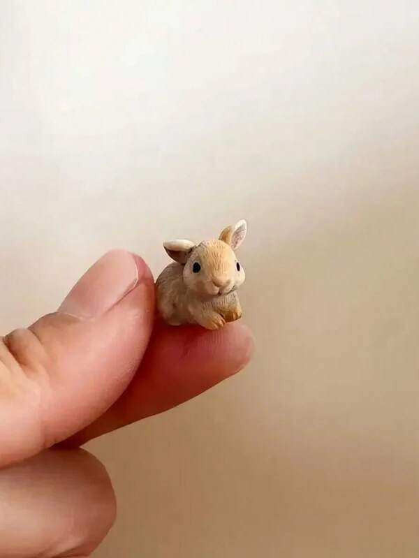 5/10pcs Mini Resin Bunny Miniatures, Cute Rabbits Figurines, Potted Plant Micro Landscaping DIY Craft Decoration Accessories
