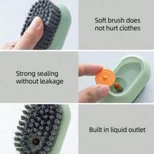 1pc-Soft Bristled Liquid Laundry Brush For Home Shoe Brushing, Shoe Board Brushing, Multifunctional Laundry Cleaning Without Damaging Shoes Artifact Brush, Multifunctional Washable Shoe And Clothing Brush, With Soft Bristles, Built-In Soap Dispenser And Strong Seal - Multicolor - View 11