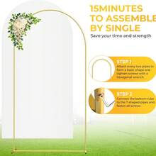 2pcs Arco para Decoración Base para Fiesta Decoración 1.2/1.5/1.8/2.0/2.2m, Soporte Para Globos Flores para Fiestas,Bodas,Festivales,Decoración navideña - Dorado - Ver 2