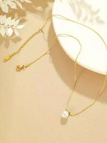 Elegant Single Pearl Necklace For Women, High-End Unique Non-Fading Pendant Clavicle Chain, Suitable For Daily Wear And Festivals