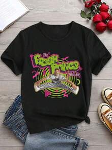 Fresh Prince Of Bel-Air Valentine's Day T-Shirt For Women 90s Retro Vintage TV Series Teegraphic Tees Men Shirts Streetwear White Shirt Black Shirt - 黑色 - 查看 2