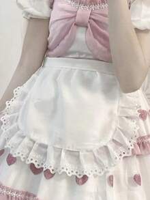 Delantales de sirvienta, delantales con estilo de princesa, baberos de estilo lolita suave para uso diario. Delantales de pequeño chef, nuevos delantales de sirvienta lolita, baberos lolita negros y blancos suaves y lindos, delantales de cintura media con volantes para disfraces de sirvienta de Halloween, delantales plisados de unicolor, delantales puros y sexys, delantales lindos y femeninos. Delantal de estilo lolita japonesa de cocina china, accesorios de falda lolita.
