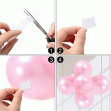[Random Assorted] 100pcs/200pcs/300pcs Double-Sided Balloon Stickers, Transparent Adhesive Dots For Birthday, Party, Wedding, Christmas Decoration, Easy To Tear Off, No Trace, Removable - Multicolor - View 5