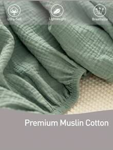 GLLQUEN BABY 2片装椭圆形/长方形Oeko-Tex认证纯棉纱布婴儿床单，可用作尿布更换垫 - 樹葉 - 查看 3