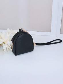 1pc Mini Backpack Keychain With Wrist Keychain Cute Cosmetic Bag For Women PU Leather Makeup Bag Key Pocket Lipstick Bag Coin Bag Data Cable Organizer Zipper Pouch Wallet Mini Wallet Purse Wallet Wristlet Wallet Card Wallet