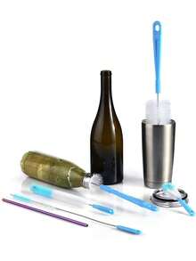 3 Pieces Long-Handled Glass Bottle Brush Set, Kitchen Glass Bottle Cleaning Brush, Milk Bottle And Tea Cup Washer, Electricity-Free Manual Cleaning Tool - Multicolor - View 9