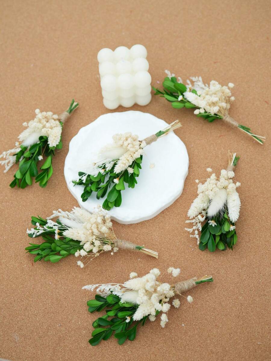 Dried Flower Bouquet - Green - View 1