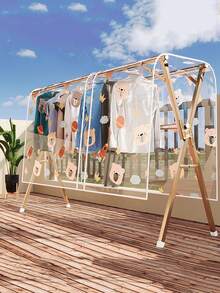 1 szt. Artefakt do suszenia ubrań na zewnątrz - domowy balkon, suszenie ubrań z ptasimi odchodami i deszczówką, wodoodporna pościel z odchodami zwierząt - wytrzymały materiał EVA - pokrowiec, pyłoszczelny pokrowiec na wieszak - 200*120*50cm - Zobacz 3