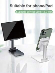 1pc Foldable Phone Stand, Telescopic Folding Desktop Phone Holder, Slouchy Person Desktop Electronics Stand, Live Streaming Tablet Stand, Adjustable Multifunctional Swivel Support, Suitable For Slouchy People To Watch Videos, Live Stream, Study, Portable And Foldable Phone Stand - Multicolor - View 1