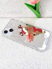 1pc Fashionable Personalized Winter Deer & Snowflake Pattern Silver Acrylic Mirror Phone Case Compatible With IPhone 16 ProMax/16/16 Pro/16 Plus/15/15 ProMax/15 Pro/11/12/13/14 ProMax/11 Pro/11 ProMax/12 Pro/12 ProMax/13 Pro/13 ProMax/14 Pro/14 ProMax, Elegant & Creative - Multicolor - View 4