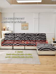 1 件柔软毛绒布艺防宠物沙发座套，斑马纹，多色，厚植绒提花斑马纹设计，适用于沙发座套/靠背套，秋冬 - 彩色 - 查看 13