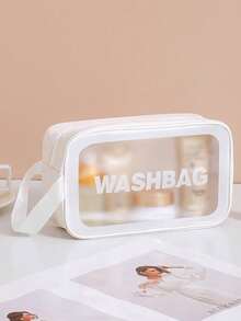 3/1 Bolsa de maquillaje transparente para viajes, bolsa de almacenamiento de maquillaje impermeable, bolsa de tocador multifuncional portátil, bolsa de cosméticos de gran capacidad, bolsa de almacenamiento de mano para damas, bolsa de viaje, bolsa de cuidado de la piel, paquete de datos, bolsa de almacenamiento de toallas sanitarias, bolsa de playa. Puede almacenar productos de cuidado de la piel, lápices labiales, brochas de maquillaje, sombras de ojos, espejos