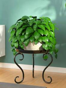 1 Stück zeitgenössischer Metall Pflanzenständer, Blumentopfhalter für Innen/Außen - freistehendes Eckregal für Wohnzimmer, Balkon, Garten & Terrasse, ohne Werkzeuge montierbar