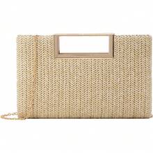 Straw Clutch Top Handbags Raffia Bag Purse Woven Tote CrossBag Women Beach Summer Travel 2025 - 白色 - 查看 7