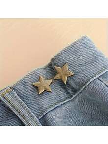 1 Paar/2 Paar Sternform Jeans Knöpfe, Hosen Taillengurt, einstellbare Gürtelschnallen Sets, ohne Nähen und ohne Werkzeuge abnehmbare dekorative Gürtelschnallen, Jeans Knöpfe Pins für weite Jeans, Hosen