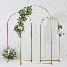 1 Set Metal Rectangular Arch Kit, Suitable For Birthday, Wedding, Bridal Shower, Graduation, Anniversary, Christening, Summer, Theme Party, Backdrop, Home Decor, Valentine's Day, Halloween, Christmas, Thanksgiving - Gold - View 1
