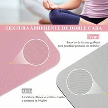 Tapete de Yoga Antideslizante y Cómodos, Yoga Mat para Ejercicio de Buena Calidad y Ecológicos, Tapete Yoga Antiderrapante de Suavecito y Grueso, Deporte Colchoneta Fitness Alfombrilla para Yoga de 6mm Grosor, 183 x 61CM - Rosa claro - Ver 4