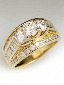 1pc Fashionable Cubic Zirconia Ring, Gift For Women, Wedding Party Jewelry - Yellow Gold - View 3