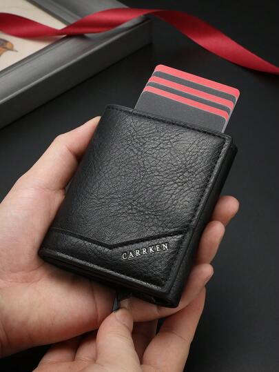  Cartera nueva para hombres CARRKEN, billetera vintage multifunción de triple pliegue, estuche de tarjetas versátil para jóvenes y estudiantes, regalo para hombres