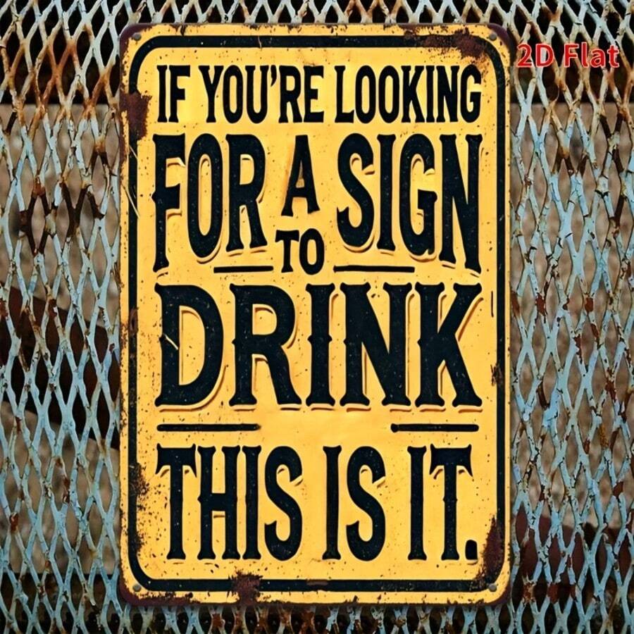 Placa de metal vintage de 30x20 cm com frase engraçada, impressão de alta definição, ideal para decoração de bares, cozinhas, salas de estar e escritórios. Arte de parede em ferro estilo rústico, presente perfeito. Furos aleatórios.