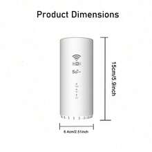 Compact White 5G WiFi Adapter With Cylindrical Design, Multi-Band Support (B1/ B3/ B5/ B7/ B8/ B20/ B38/ B39/ B40/ B41), USB-Powered, SIM/Broadband Dual-Mode - Ideal Home Internet Solution