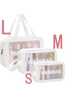 3/1 Bolsa de maquillaje transparente para viajes, bolsa de almacenamiento de maquillaje impermeable, bolsa de tocador multifuncional portátil, bolsa de cosméticos de gran capacidad, bolsa de almacenamiento de mano para damas, bolsa de viaje, bolsa de cuidado de la piel, paquete de datos, bolsa de almacenamiento de toallas sanitarias, bolsa de playa. Puede almacenar productos de cuidado de la piel, lápices labiales, brochas de maquillaje, sombras de ojos, espejos