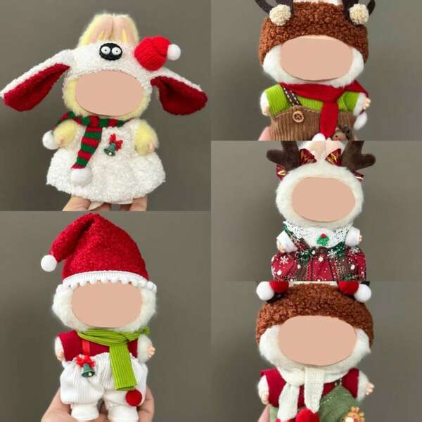 [Excluindo Boneca e Sapatos] Conjunto de Roupas para Boneca , Serve para Miniaturas, Roupa de Natal