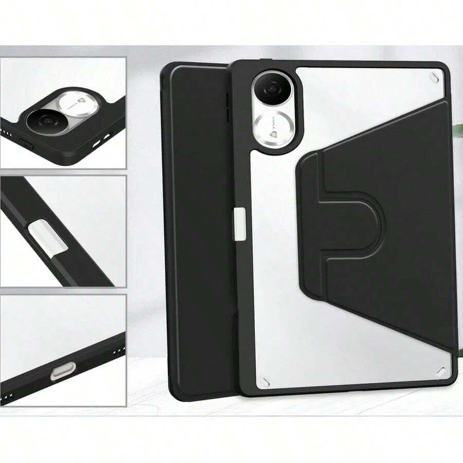 Funda giratoria 360° para Redmi Pad 2 de 11 pulgadas con soporte para lápiz, con parte trasera transparente de acrílico para Redmi Pad 2 2025 4G/Wifi Tablet