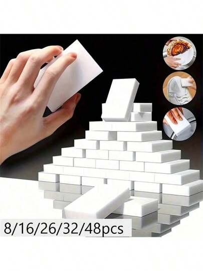 16/26 st magisk rengöringssvamp, skumrengöringsdyna, mångsidig hushållsrengöringssvamp, disksvamp, lämplig för möbler, badrum, badkar, handfat, golv, väggrengöring, rengöringsmedel, hushållsartiklar, lämplig för skola, kök, badrum, hemanvändning