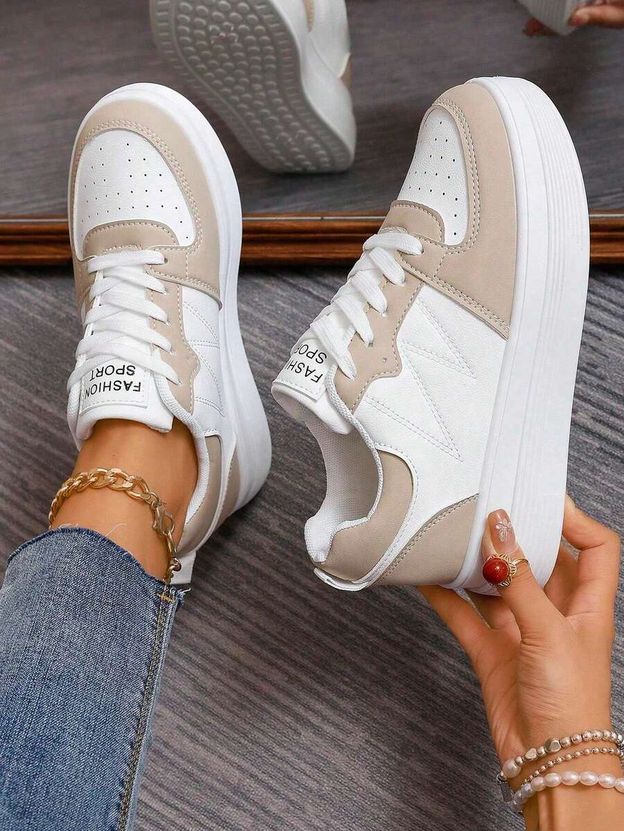 运动圆头高帮滑板鞋，户外运动跑步鞋，女式坡跟厚底运动鞋