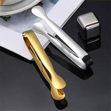 2pcs/4pcs, Luxurious Gold/Silver Mini Service Clips, Ice Clips, Dessert Clips, Food Clips, High-Quality Stainless Steel Square Sugar Clips, Durable Ice Clips, Stylish Small Clips, Suitable For Desserts/Appetizers/Candies/Cheese/Cooked Food Boards/Tea Parties/Mother's Day/Weddings/Moving. Mirror-Finished, Available In Rose Pattern And Solid Color. For Dishwasher. Can Be Used With Ice Bucket. Luxurious Ice Clips.