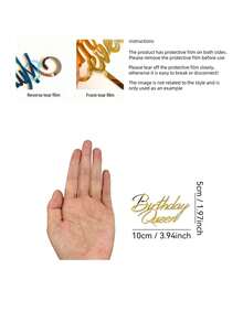 1个/3个/5个“生日女王”PMMA蛋糕装饰插牌，现代字母蛋糕装饰，生日派对蛋糕装饰礼品，蛋糕装饰，蛋糕插牌装饰，烘焙装饰，烘焙用品，蛋糕用品，厨房必备家具，节日礼品