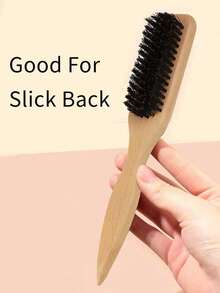 1pc Slick Back Hair Brush, Soft Bristles For Laying Down Hair Edges And For A Glossy Finish On All Hair Types, Smoothing Frizz&Restore Shine And Texture Comb - Multicolor - View 9