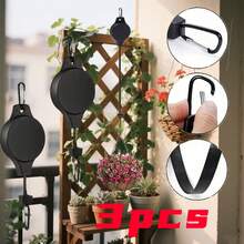 3 piezas Soporte ajustable para macetas de flores con altura regulable, soporte para plantas de interior con regulador de altura, estante colgante para balcón y plantas elevadas, herramienta de riego para un cuidado sencillo de plantas elevadas