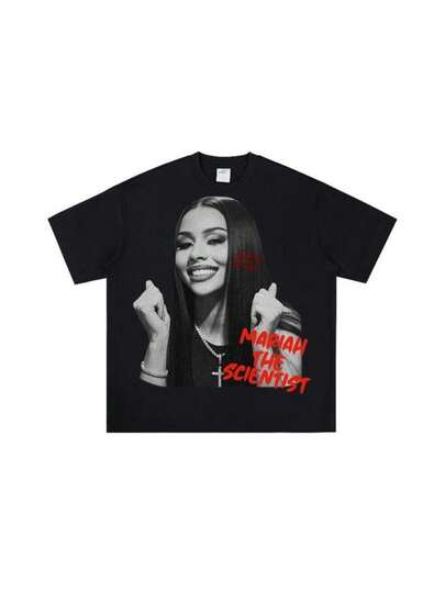 Limited Edition Mariahhh The Scientist Big Face Graphic Rap Tee - The Perfect Addition To Any R&Amp;B Fan's Wardrobe