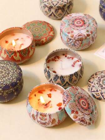 香薰蜡烛杯植物香味缓解压力和放松，舒缓，非常适合生日、圣诞节、感恩节（玫瑰）