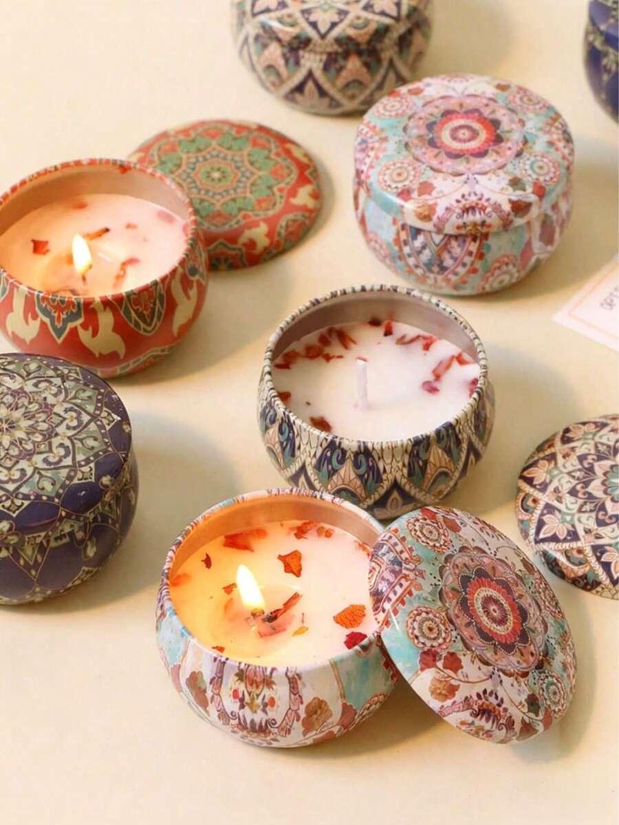 Bougies parfumées en tasse, parfum botanique pour le soulagement du stress et la relaxation, apaisant, parfait pour l'anniversaire, Noël, Thanksgiving (Rose)