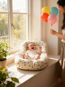 Infant Crib Mattress, Suitable For Baby Boys And Girls, 0-12 Months Newborns Essential, Comfortable Soft And Skin-Friendly (Beige Floral Pattern)