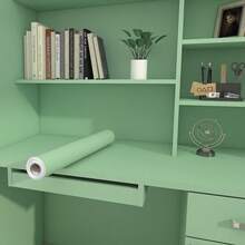 1 rouleau de papier peint de couleur unie, autocollant de décoration de chambre à coucher imperméable et anti-humidité, papier peint amovible et réutilisable, papier peint de rénovation d'armoire de cuisine, papier peint de réfection de meuble d'armoire, autocollant de changement de bureau, stickers muraux, décoration murale, papier peint autocollant