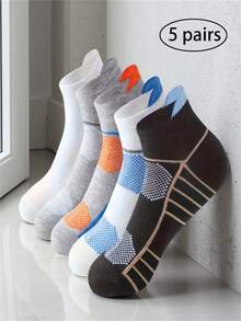 5 Paar unisex atmungsaktive, strapazierfähige, antibakterielle, geruchshemmende Kurzsocken, ideal für Sport, Outdoor, Büro - Verschiedenfarbig - Übersicht 1
