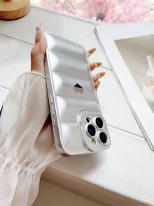 1pc Cute Bread Design DIY Mobile Phone Case, Heart-Shaped Macaron Colors, Compatible With Samsung Galaxy S25, S24, S24 Plus/S24+, S24 Ultra, S24 FE, S20, S21, S22, S23 And 11/11 Pro/11 Pro Max, 12/12 Pro/12 Pro Max, 13/13 Pro/13 Pro Max, 14/14 Pro/14 Pro Max, 15/15 Pro/15 Pro Max, 16 - Silver - View 4