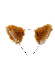 1PC Cat Ears,Wolf Ears,Clawdeen Wolf,Caramel Cat Ear Headband Perfect For Parties Cute Cat Ears Headband Ideal For Halloween Cosplay Costume Accessories Fashionable Cat Ears Headband For Women Stylish Cat Ear Headband,Flapper,Wolf Costume,Cheetah Ears, - Coffee - View 4