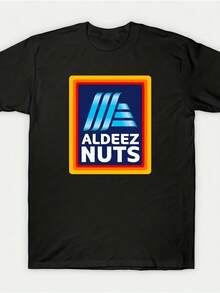 Aldeez Nuts Hip Hop Graphic Tee - Men'S Cotton Casual Short Sve T-Shirt, Breathable & Hine Washable100 Percent Cotton Manfinity Men Mens Clothes 220g Heavy-Duty Pure Cotton T-Shirt, Fashionable And Comfortable Wo's Cotton T-Shirt - 黑色8 - 查看 1