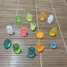 50个迷你夜光动物摆件，惊喜独立包装，ABS材质发光动物和蘑菇雕像，适用于水族箱、玩具屋、仙女花园装饰、家居装饰、神秘礼品袋、派对小礼物