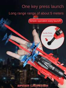 Spider Launcher Toy With Suction Cup - Hero Wrist Launcher, Shoots Web - Spider Web Shooter Toy - Spider Hero Soft Dart Launcher, Spider Web Shooter Glove - High-Tech Toy (Note: One With Glove, One Without), Toy, Web Shooter - Multicolor - View 6
