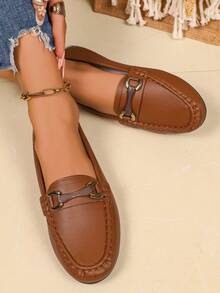 女士平底鞋，2025新款套脚休闲鞋，流苏百搭软底莫卡辛鞋，优雅时尚，轻便舒适平底鞋 - 棕色 - 查看 6