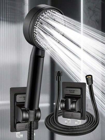 家用淋浴喷头 高压手持花洒喷头 喷雾器 大出水口可调节淋浴喷头 现代浴室配件 手持式喷头 五速加压淋浴套装 五档调节 五种模式 易于安装 无需电池 增强水压 大水流量 超强压力 可调节角度 浴室淋浴 不易堵塞 适用于家庭 浴室 卫生间 居家 学校 居家必备。